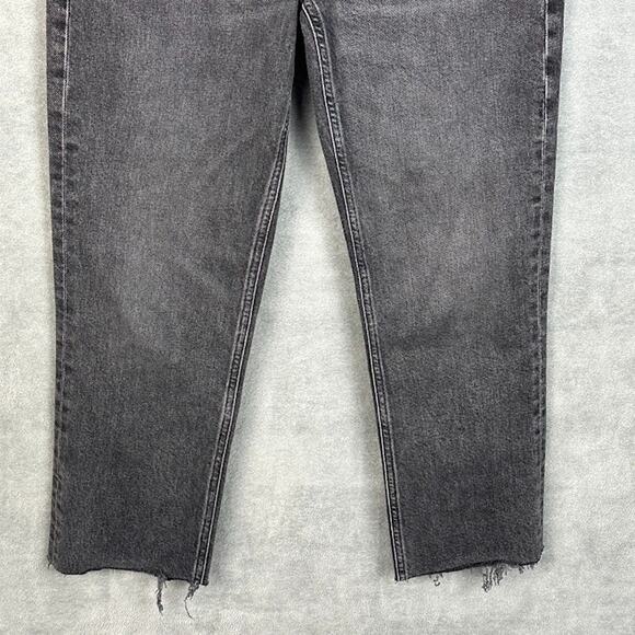 Agolde Jeans Womens 26 Black High Rise Stovepipe Stretch Pockets Raw Hem - Picture 3 of 12